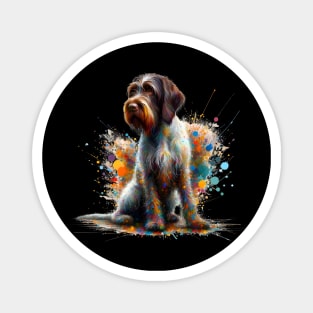 Wirehaired Pointing Griffon in Vibrant Splash Art Magnet